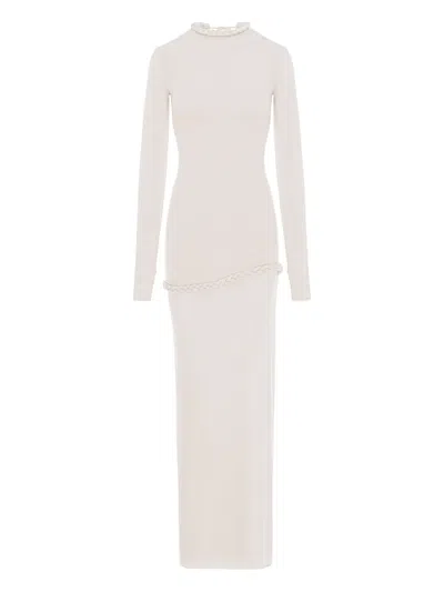 Manurí Nora Braided-trim Maxi Dress In Neutral