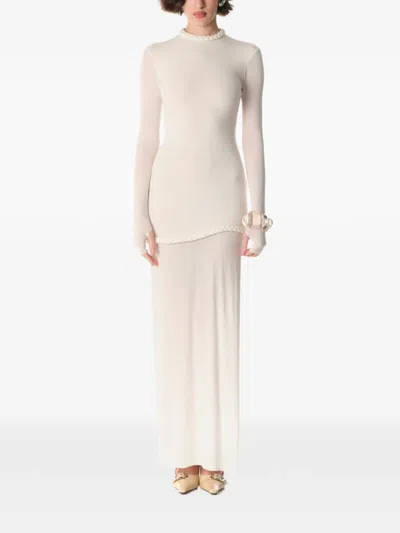 Manurí Nora Braided-trim Maxi Dress In Neutral