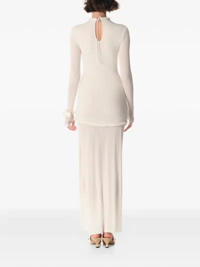 Manurí Nora Braided-trim Maxi Dress In Neutral