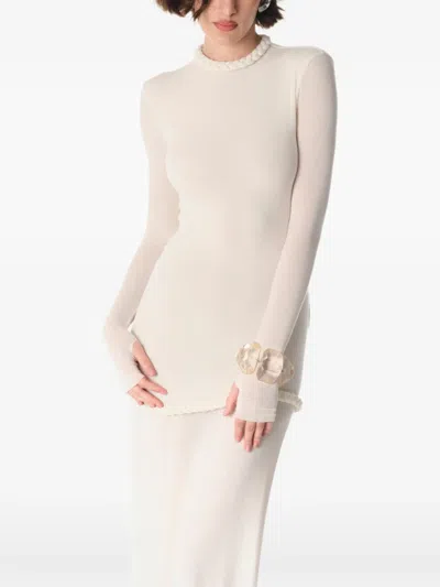 Manurí Nora Braided-trim Maxi Dress In Neutral