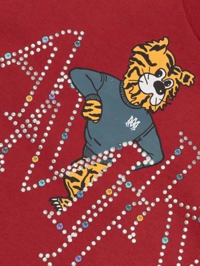 Amiri Rhinestone Graphic T-shirt In Red