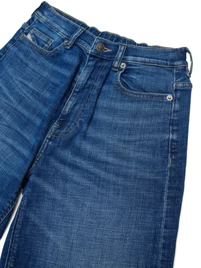 Diesel Washed Stitching Denim Shorts In Blue