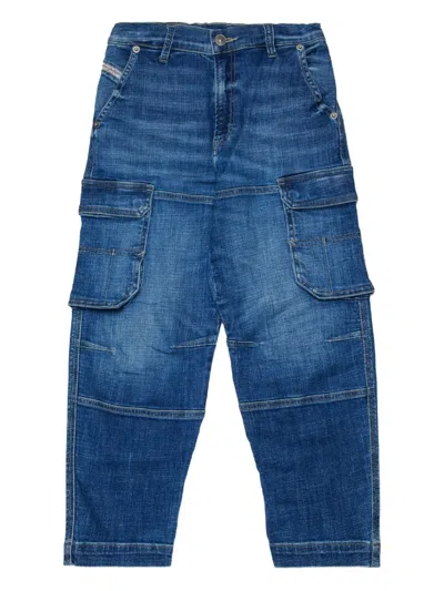 Diesel D-dave-cargo-j Cargo Jeans In Blue
