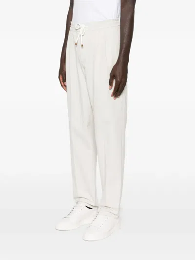 Brunello Cucinelli Drawstring Casual Pants In Neutral