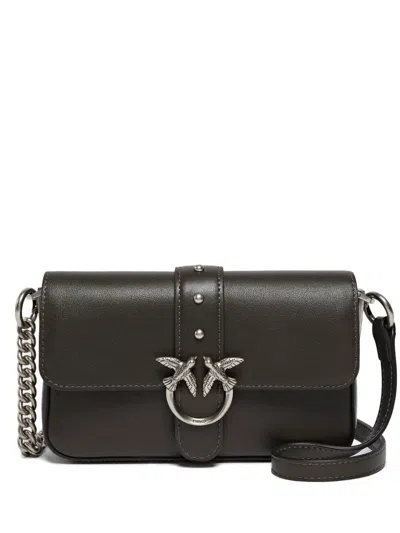 Pinko Stud Buckle Cross Body Bag In Brown