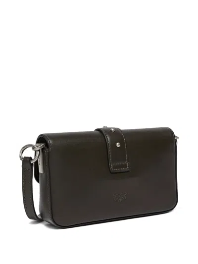 Pinko Stud Buckle Cross Body Bag In Brown