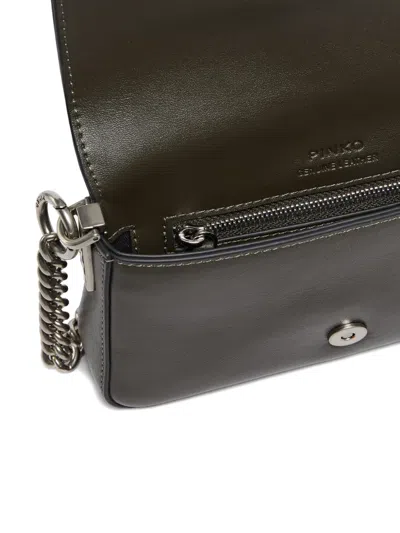 Pinko Stud Buckle Cross Body Bag In Brown