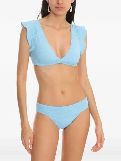 Brigitte V-neck Ruffled-sleeve Bikini In Multi