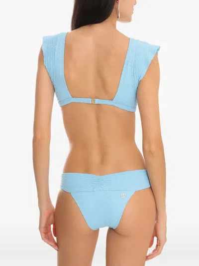 Brigitte V-neck Ruffled-sleeve Bikini In Multi