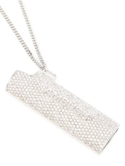 Ambush Pave Lighter Case Necklace In Metallic