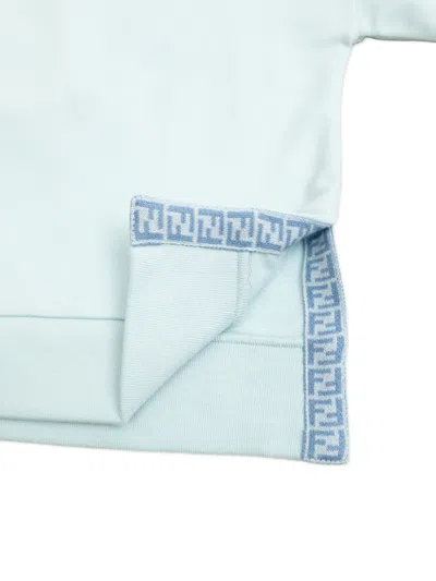 Fendi Logo Embroidered Sweater In Blue
