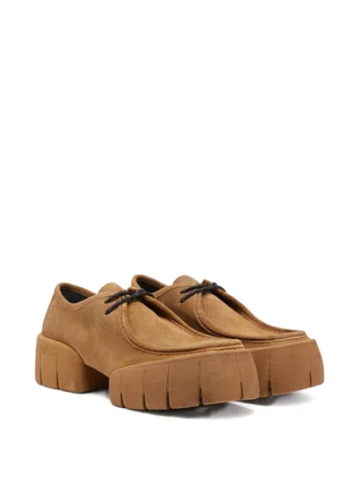 Diesel D-tex Wb Suede Rubber Derby Shoes In Burgundy