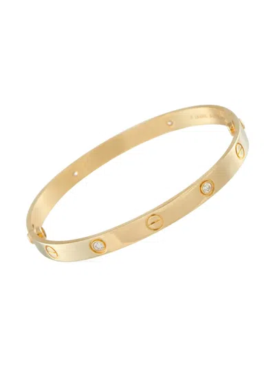 Pre-owned Cartier Love 18k Yellow Gold 4-diamond Bracelet