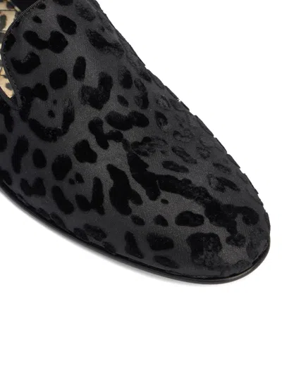Roberto Cavalli Leopard Loafers In Black
