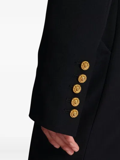 Balmain Grain-de-poudre Buttoned Jacket In Black