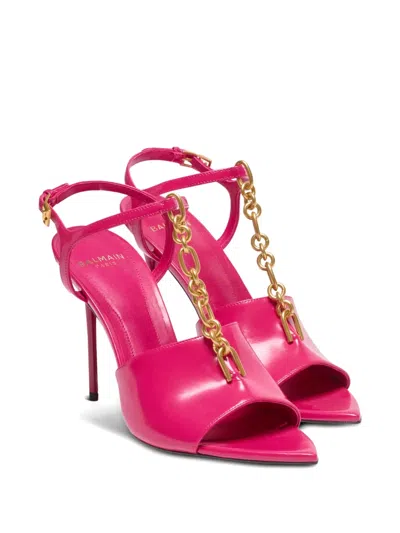Balmain 95mm Sync Pointed-toe Sandals In Pink