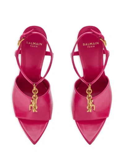 Balmain 95mm Sync Pointed-toe Sandals In Pink