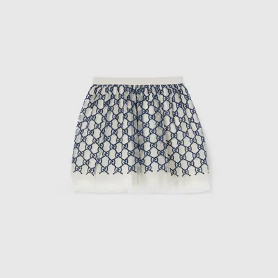 Gucci Embroidered Gg Nylon Skirt In Multi