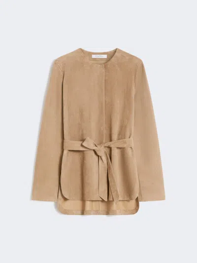 Max Mara Suede Jacket In Brown