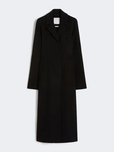 Max Mara Slim-fit Long Wool Coat In Black