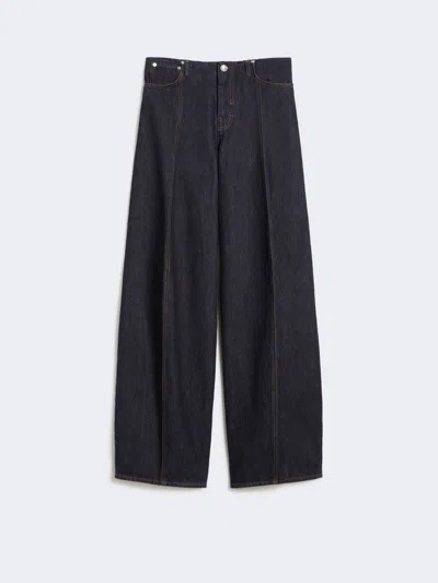 Max Mara Oversized Low-rise Trousers In Blue