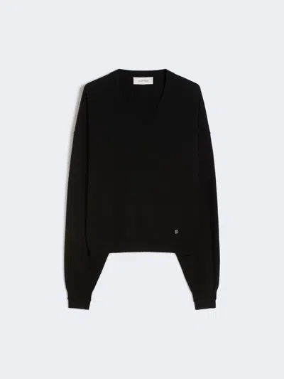 Max Mara Relaxed-fit Wool And Cashmere Sweater In Black