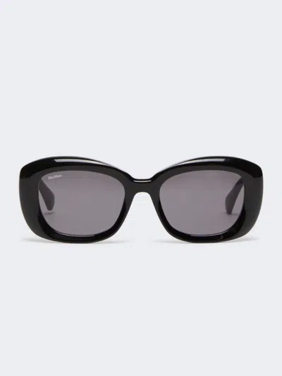 Max Mara Oversized Oval Sunglasses In Black