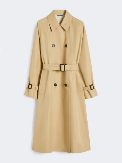 Max Mara Reversible Water-repellent Gabardine Trench Coat In Nude