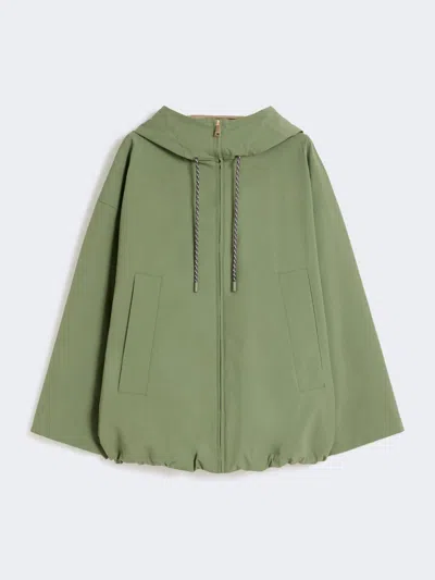 Max Mara Water-repellent Fabric Windbreaker In Green