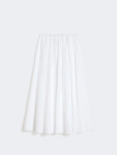 Max Mara Cotton And Linen Canvas Skirt In White