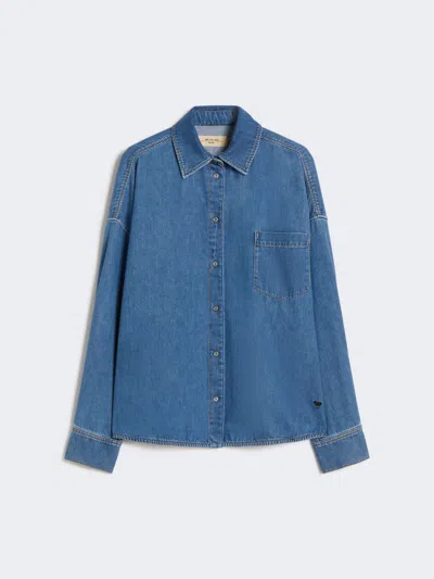 Max Mara Cotton Denim Shirt In Blue