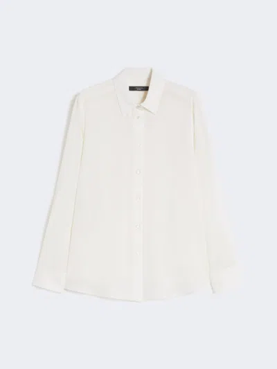 Max Mara Silk Crepe De Chine Shirt In White