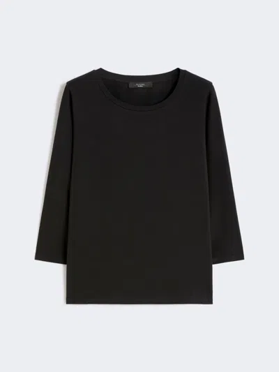 Max Mara Stretch Cotton T-shirt In Black