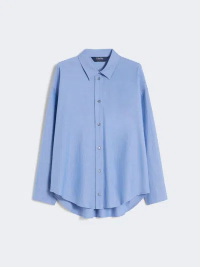 Max Mara Adele Cotton Button-up Shirt In Blue