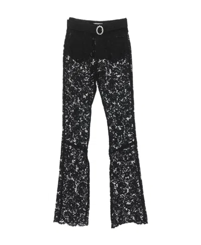 Alessandra Rich Logo Casual Pants In Black