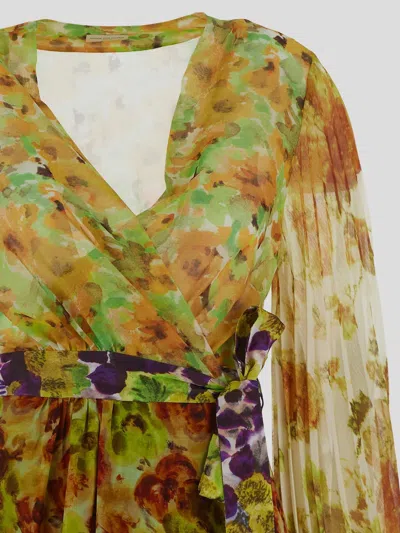 Dries Van Noten V-neck Dress In Green