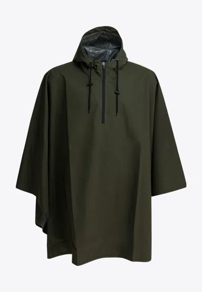 Superga Radial Logo Rain Jacket In Green