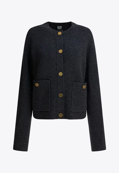 Totême Wool Buttoned Cardigan In Black