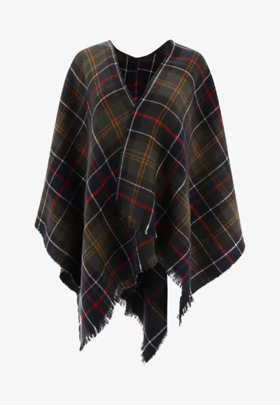 Barbour Montieth Serape Checked Poncho In Multi
