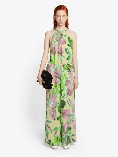 Dries Van Noten Printed Jumpsuit In Green