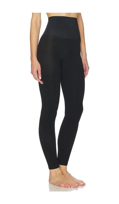 Commando Fleece Lined Opaque Footless Tights In Black