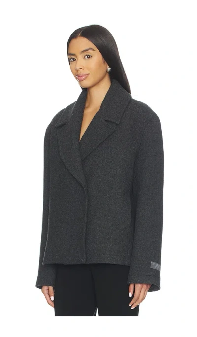 Eaves Oak Manteco Wool Cropped Peacoat In Gray