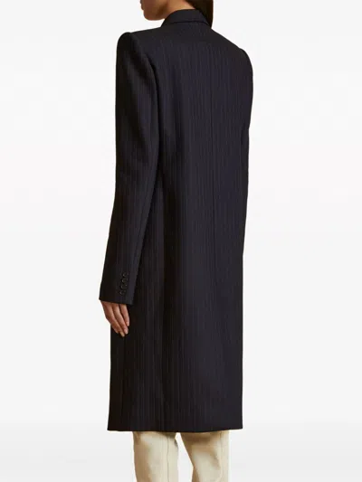 Khaite The Kento Striped-print Coat In Black