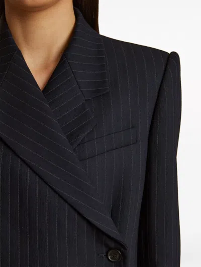 Khaite The Kento Striped-print Coat In Black