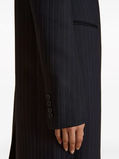 Khaite The Kento Striped-print Coat In Black