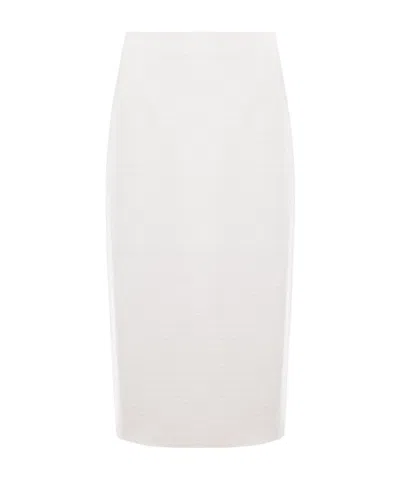 Alessandra Rich Bouclé Midi Skirt In White