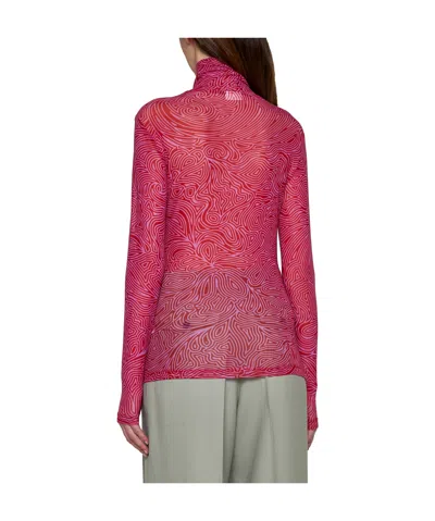 Dries Van Noten High-neck Long Sleeved Top In Pink