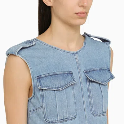 Dries Van Noten A Long Sleeveless Denim Dress In Blue