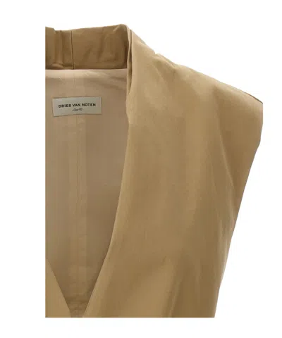 Dries Van Noten Adjustable Vest In Brown