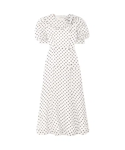 Alessandra Rich Polka-dot Dress In White